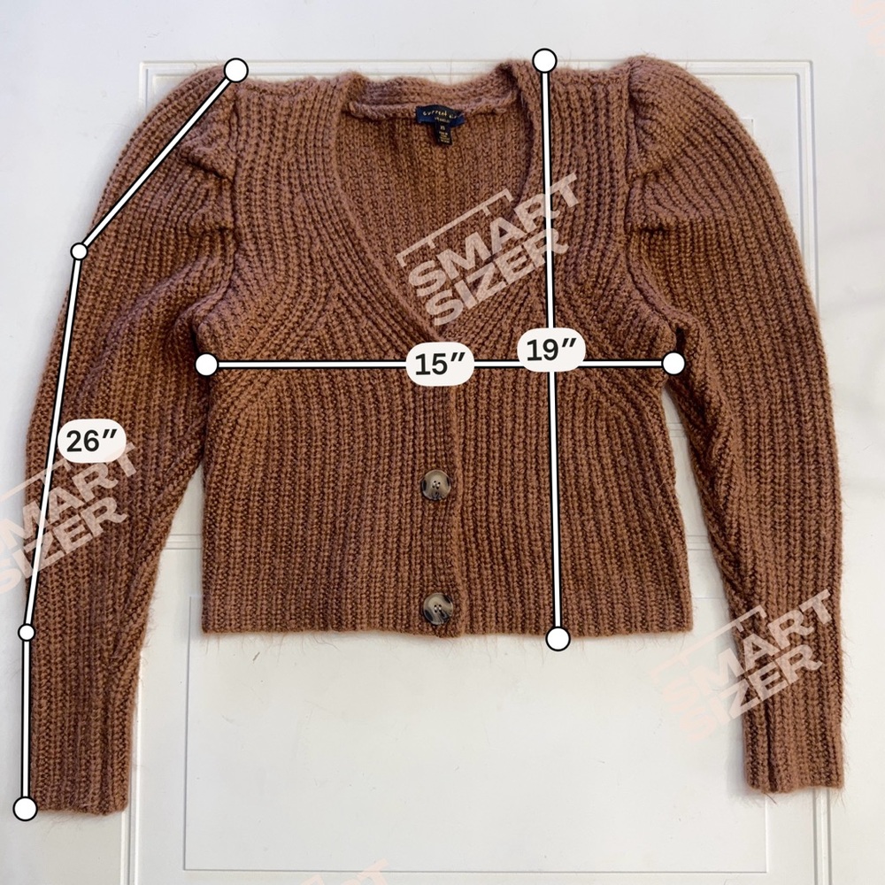 Current Air Anthropologie Women’s Sz XS Brown Knit Cardigan Sweater - Picture 5 of 6